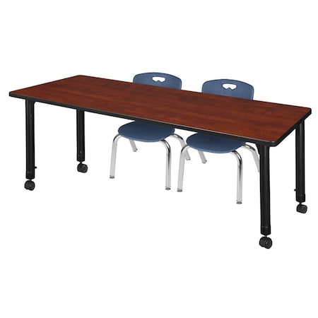 Regency Tables > Height Adjustable > Rectangular Mobile Table & Chair Sets, 60 W, 24 L, 23-34 H, Cherry MT6024CHAPCBK45NV